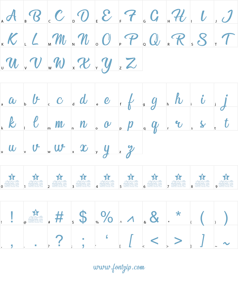 Afternoon in Stereo Personal Us Font Character